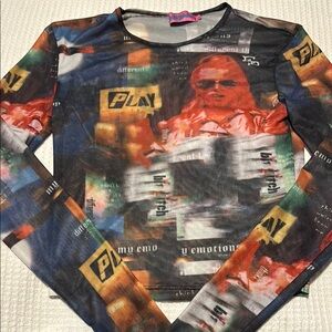 Colorful Graphic Long Sleeve Top